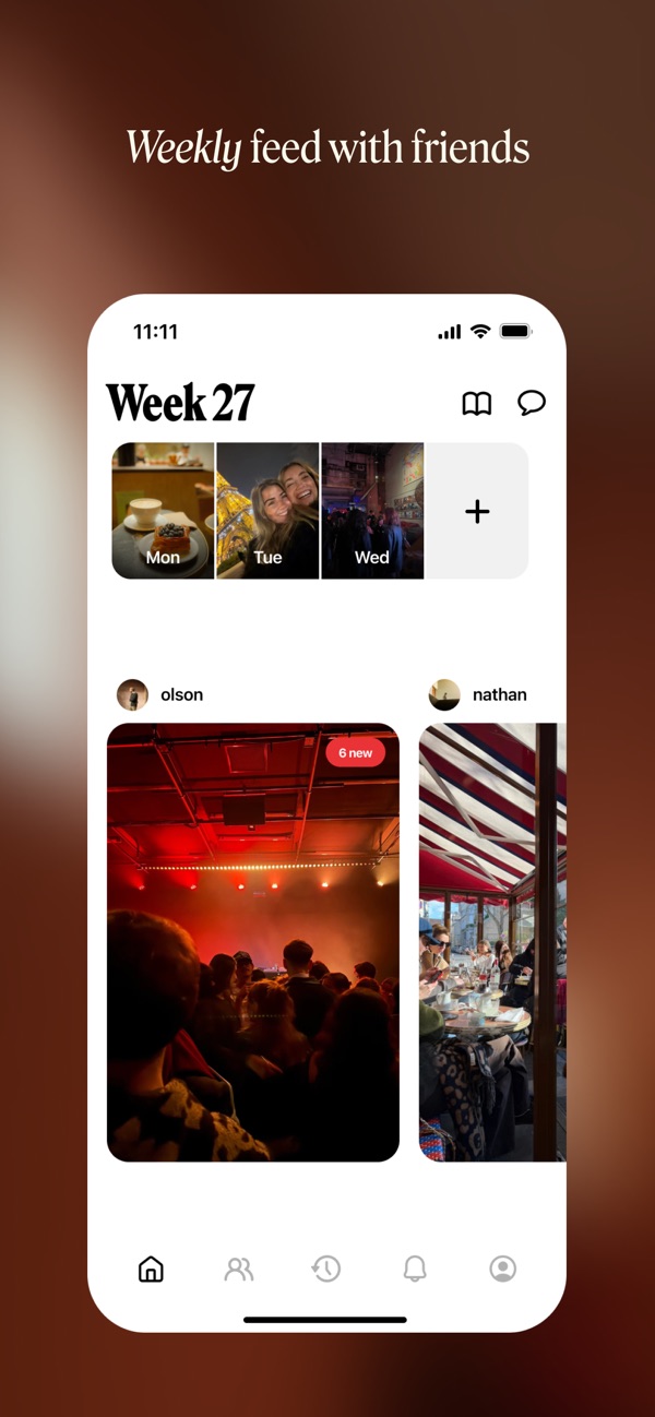 Weekly feed with friends