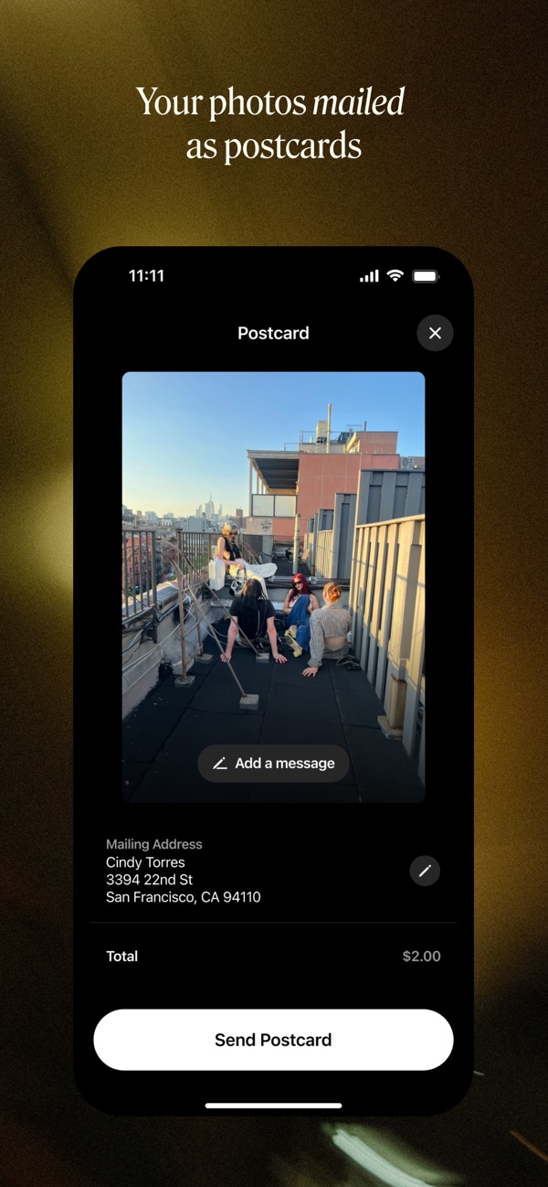 Your photos mailed as postcards